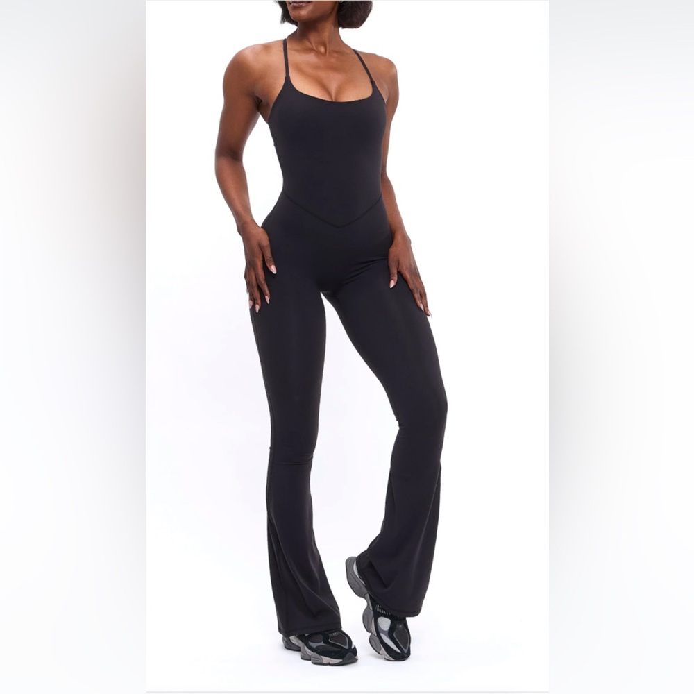 BuffBunny Elegant Black Flare Jumpsuit